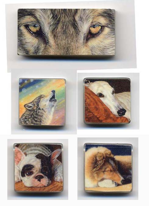 Wolf and Dog Glow-in-the-Dark Refrigerator Magnets