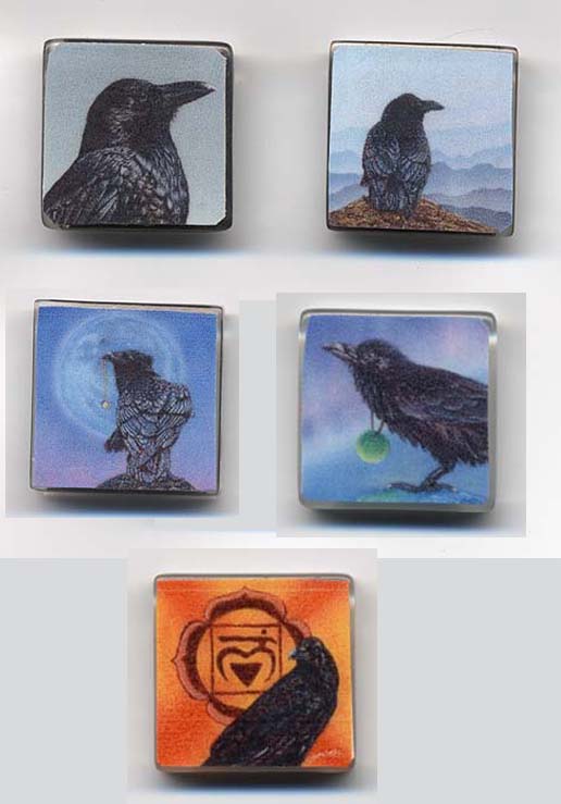 Crow and Raven Glow-in-the-Dark Refrigerator Magnets